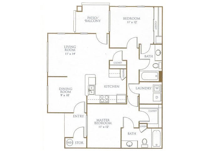 2 bedroom 2 bathroom at Westover Parc apartments in Phoenix, AZ